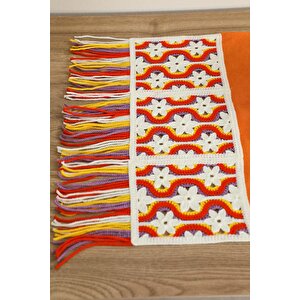 Renkli Saçaklı Ve Motifli Runner 90x30 Cm,r-97k
