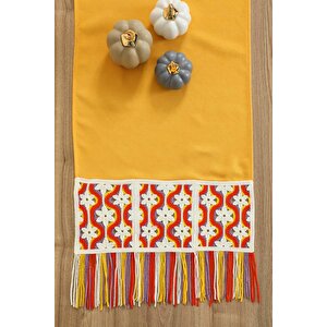 Renkli Saçaklı Ve Motifli Runner 90x30 Cm,r-97k