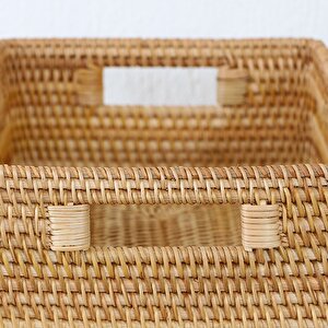 Bohem Kulplu Kare Dekoratif Kutu Ve Sepet 36x26x11- Iskandinav, Modern