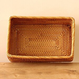 Bohem Saklama Kutusu 30x19x9 Cm, Sepet, Peçetelik Iskandinav, Modern, Rattan