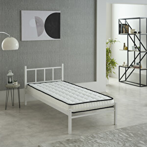 Ventus Tek Kişilik Metal Karyola - Beyaz 90x200 cm