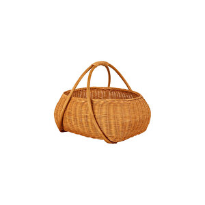Bohem Large Boy Piknik Sepeti, Brunch Sepeti, Dekoratif Sepet, Iskandinav, Modern, Rattan