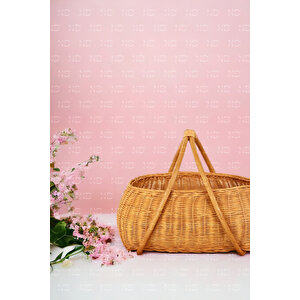 Bohem Large Boy Piknik Sepeti, Brunch Sepeti, Dekoratif Sepet, Iskandinav, Modern, Rattan
