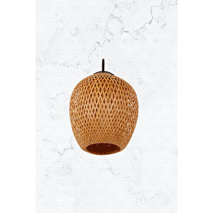 Boja Bambu Siyah Detay Aplik 25x25x40 Cm İskandinav, Modern, Bohem, Rattan, Aydınlatma