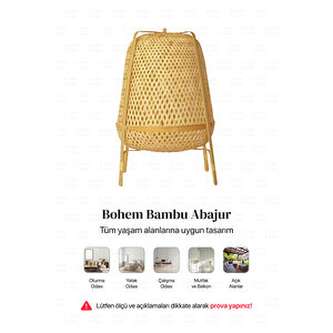 Knixhult Bohem Bambu Yer Lambası 66 Cm - İskandinav, Modern, Rattan, Aydınlatma