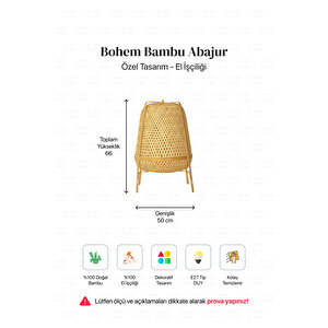 Knixhult Bohem Bambu Yer Lambası 66 Cm - İskandinav, Modern, Rattan, Aydınlatma