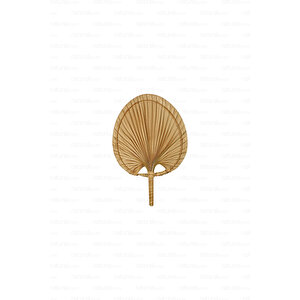 Bohem Palmiye Yaprağı, Japon Yelpazesi 19x28 Cm, Duvar Dekorasyon, Duvar Süsü, İskandinav, Modern, Rattan