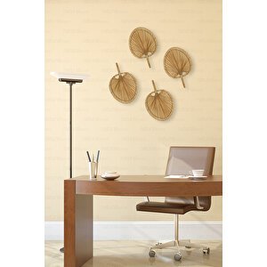 Bohem Palmiye Yaprağı, Japon Yelpazesi 19x28 Cm, Duvar Dekorasyon, Duvar Süsü, İskandinav, Modern, Rattan