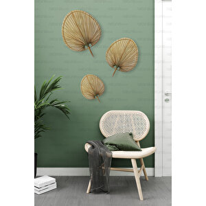 Bohem Palmiye Yaprağı, Japon Yelpazesi 42x55 Cm, Duvar Dekorasyon, Duvar Süsü, İskandinav, Modern, Rattan