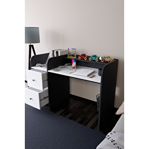 Tilup Çalışma Masası Antrasit-Beyaz Çocuk Odası Çalışma Masası Çekmeceli