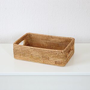 Bohem Kulplu Kare Dekoratif Kutu Ve Sepet 30x20x9,5 - Iskandinav, Modern