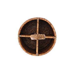 Bohem Yuvarlak Rattan Çatallık Ve Kaşıklık, Iskandinav, Modern