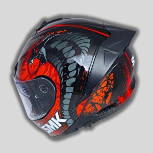 Smk Typhoon Reptile Kırmızı Kapalı Kask (fit Kalıp) (ece 22.06)