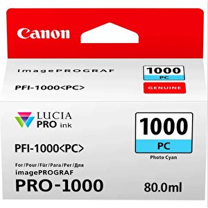 Feyza Bilişim® Canon Pfi-1000 Pc (photo Cyan) Fotoğraf Mavi A2 Yazıcı Orijinal Mürekkep Kartuş 80 Ml. (0550c001)