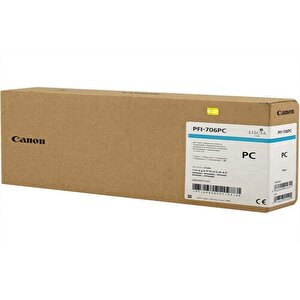 Feyza Bilişim® Canon Pfi-706 Pc (photo Cyan) Fotoğraf Mavi Plotter Orijinal Mürekkep Kartuş 700 Ml. (6685b001)