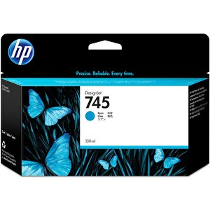 Feyza Bilişim® Hp 745 Cyan 130 Ml. Mavi Orijinal Plotter Designjet Mürekkep Kartuşu (f9j97a)