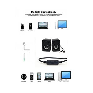 Pro Seri Bilgisayar Hoparlörü Led Işıklı Rgb Laptop Pc Uyumlu 1+1 Speaker