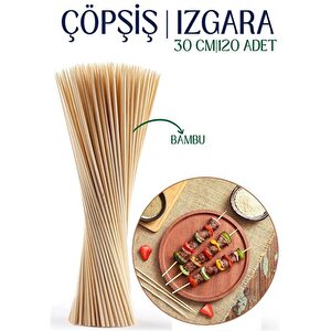 Modacar Izgara Çöp Şiş Çubukları 30 Cm Bambu 120 Adet