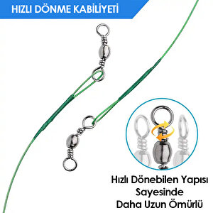 Fishack Klipsli Fırdöndülü Çelik Tel 6'lı
