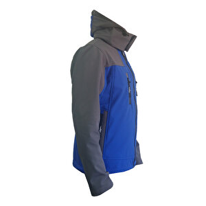 Lemigo Softshell Kapşonlu Mavi-gri Mont M