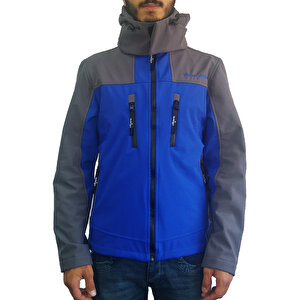 Lemigo Softshell Kapşonlu Mavi-gri Mont Xxl