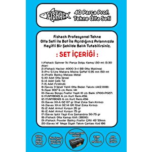 Fishack 40 Parça Profesyonel Tekne Olta Seti - 1.50mt/3+1bb