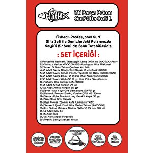 Fishack 38 Parça Surf Prime Deniz Olta Seti L - 3.60mt / 100-200gr