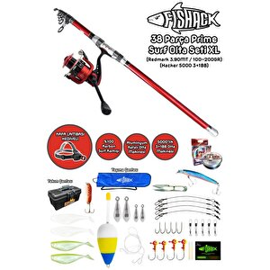 Fishack 38 Parça Surf Prime Deniz Olta Seti Xl - 3.90mt / 100-200gr