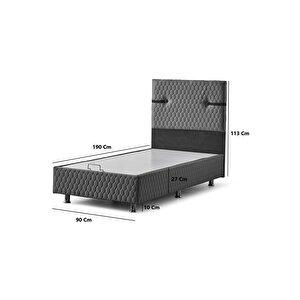 Aston Baza Başlik Gri̇ Tek Ki̇şi̇li̇k (yatak Hari̇ç) 90x190 Cm