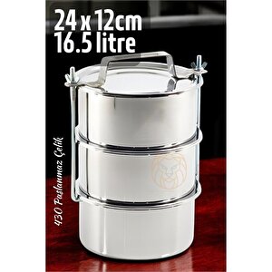 Modacar Sefer Tası Paslanmaz Çelik Yemek Kabı 24 Cm 16.5 Li̇tre