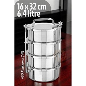 Modacar Sefer Tası Yemek Kabı Paslanmaz Çelik 4 Katlı 16 Cm 1.6 Li̇tre