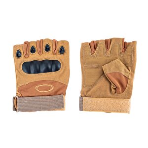 Parmaksız Kemik Taktikal Eldiven - Kum - 1108 L