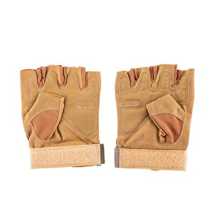 Parmaksız Kemik Taktikal Eldiven - Kum - 1108 L