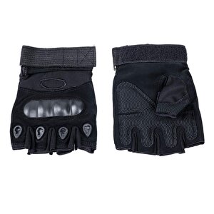Parmaksız Kemik Taktikal Eldiven - Siyah - 1108 Xl