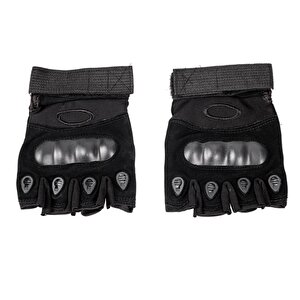 Parmaksız Kemik Taktikal Eldiven - Siyah - 1108 Xl