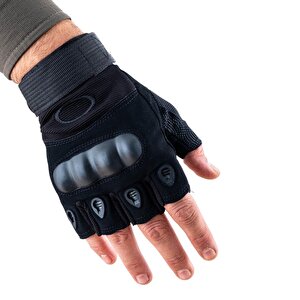 Parmaksız Kemik Taktikal Eldiven - Siyah - 1108 Xl