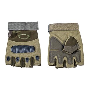 Parmaksız Kemik Taktikal Eldiven - Haki - 1108 Xl