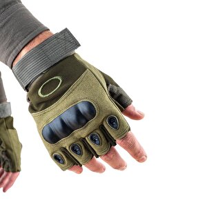 Parmaksız Kemik Taktikal Eldiven - Haki - 1108 Xl