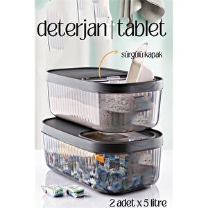 Modacar Multibox Deterjan Tablet Kutusu Sürgülü Kapak 5 Litre 2 Adet