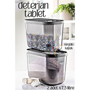Modacar Multibox Deterjan Tablet Kutusu Sürgülü Kapak 7.5 Litre 2 Adet