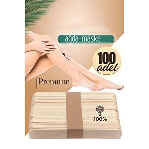 Modacar Ağda Spatulası Büyük Ahşap Maske Ve Ağda Spatulası 100 Adet
