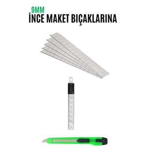 Modacar Maket Bıçak Yedeği 10 Adet 9 Mm Küçük Boy Için