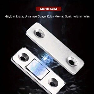 Marelli Slim Mıknatıslı Kapak Tutucu Kapı, Çekmece Tutucu, Çıt Çıt 5 Adet