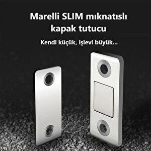 Marelli Slim Mıknatıslı Kapak Tutucu Kapı, Çekmece Tutucu, Çıt Çıt 5 Adet