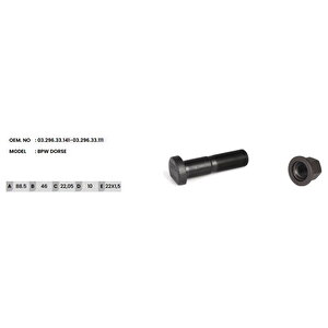 Bijon Ve Somunu Bpw Dorse (m22x1,5x90/47mm Dis Boy 329633111