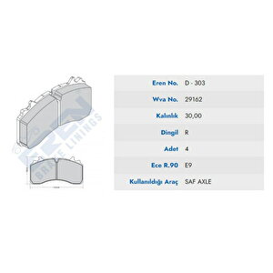 Saf Dingil E.m Disk Balata 29162