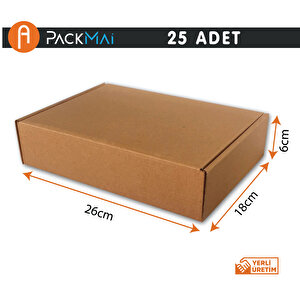 E-Ticaret Kargo Kutusu 26x18x6cm 1 Desi (25 Adet) 25 Adet