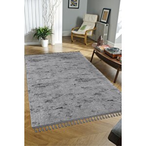 Violet Koleksiyonu Yıkanabilir Kaymaz Taban Salon,oturma Odası,mutfak,antre,koridor Halısı Antrasit 80x150 cm