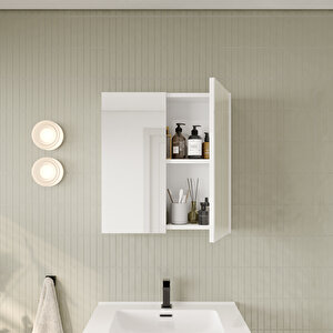 Banyo Dolabı, Ayna Ve Lavabo Seti, 65 Cm, Beyaz