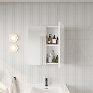 Banyo Dolabı, Ayna Ve Lavabo Seti, 65 Cm, Belize Mavi